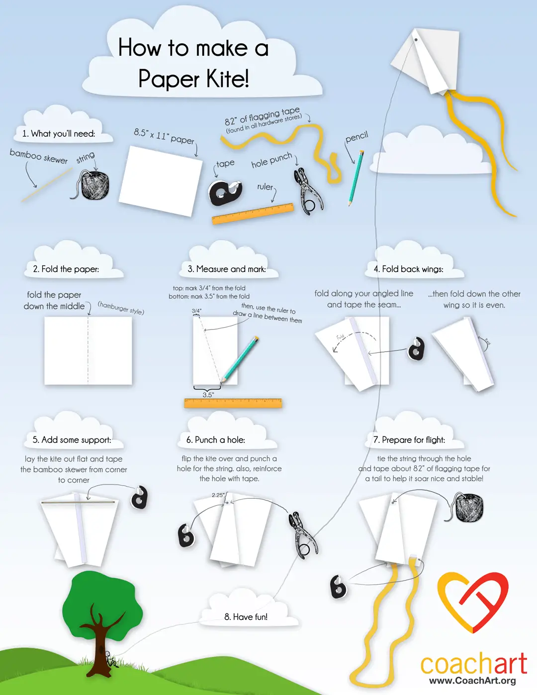 How To Make a Paper Kite Infographic