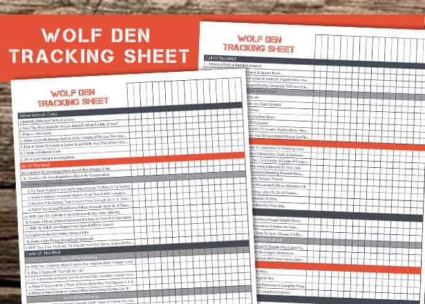 Wolf Cub Scout Den Tracking Worksheet