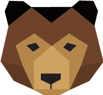geometric face of a bear