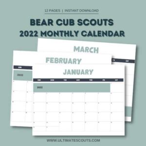 bear cub scout printable calendar