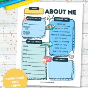 all about me printable
