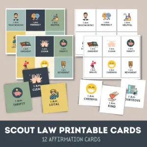 scout law affirmation printable cards