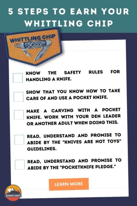 pocket knife safety - whittling chip