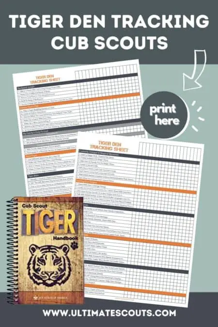 tiger scout den leader tracking checklist free printable