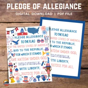 Printable Pledge of Allegiance Color
