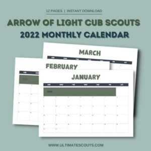 arrow of light monthly planning calendar