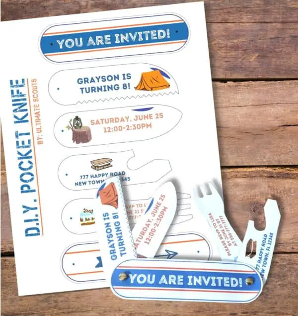 Pocket Knife Party Invitation Template