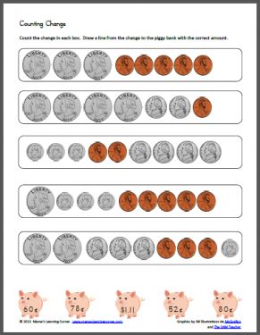 Counting Change Worksheet