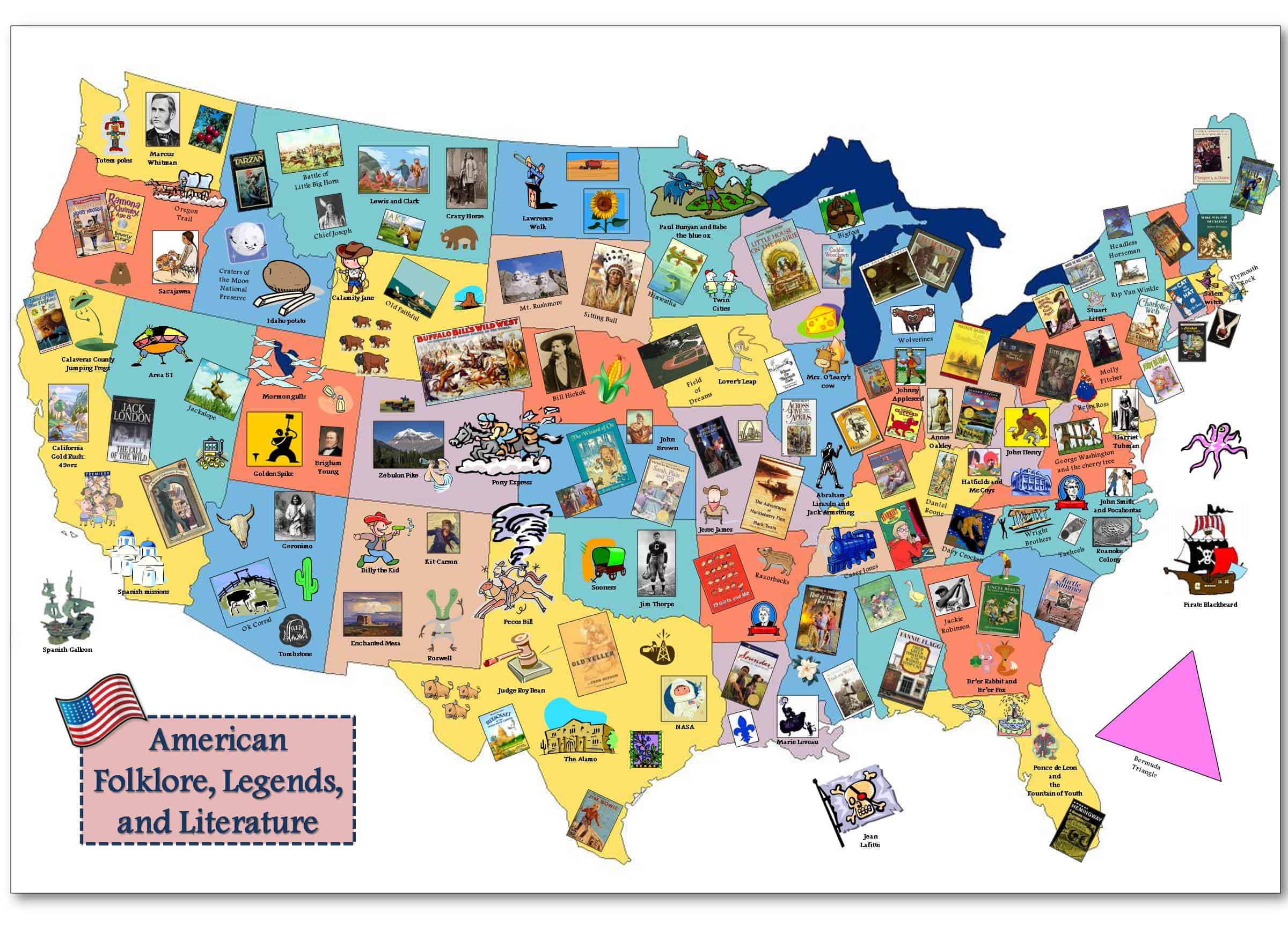 In Depth American Folklore Map