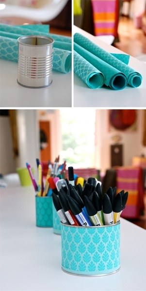 Tin Can Pen & Pencil Holder