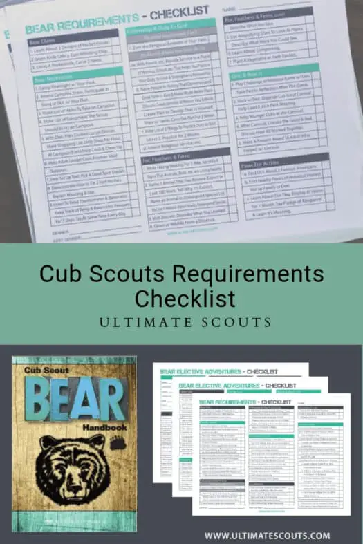 Bear Cub Scout Requirements Checklist