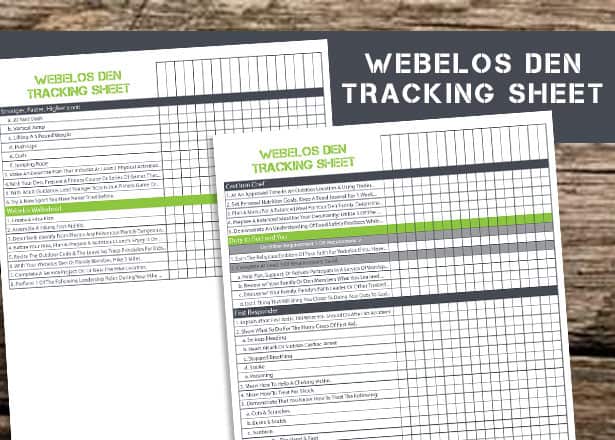 Free Printable to help Webelos Den Leaders save time and be organized ...