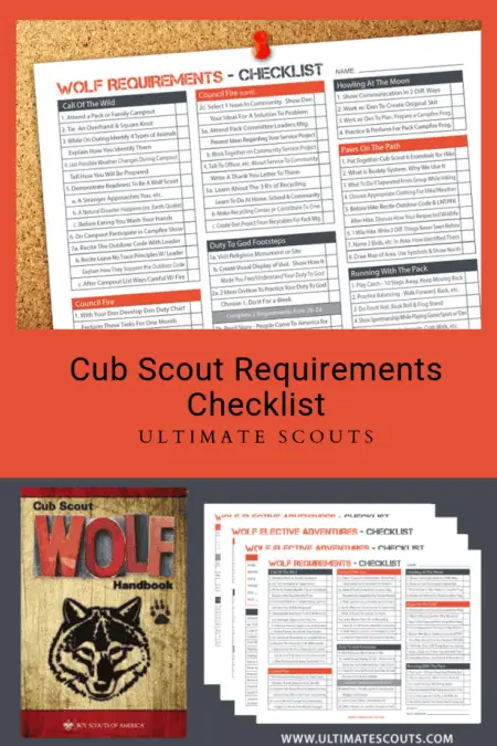 wolf cub scout requirements tracking checklist