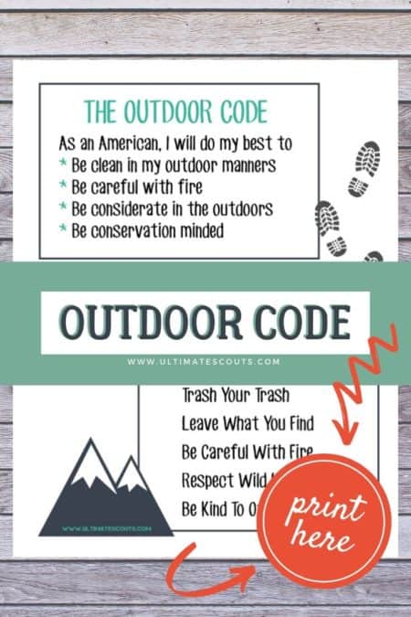 Outdoor Code - Free Printable