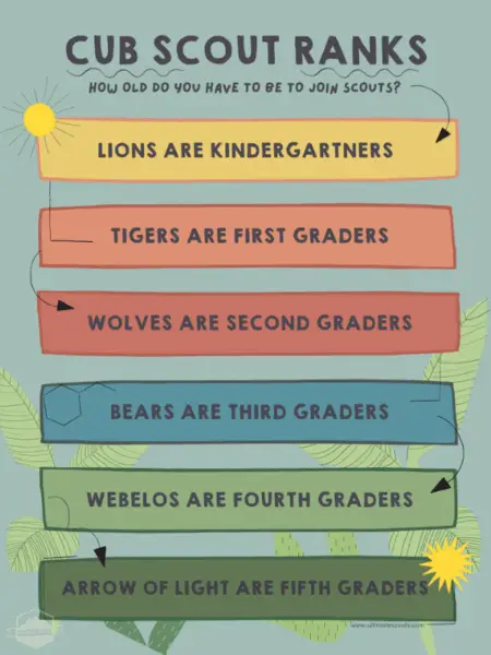 Cub Scout Rank Inforgraphic