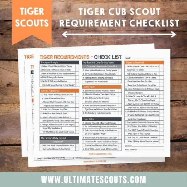 Tiger Cub Scout Checklist Printalbe
