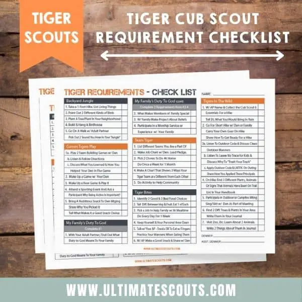 Tiger Cub Scouts Requirements Tracking Worksheet Ultimate Scouts