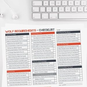 Wolf Scout Requirement Checklist Printable