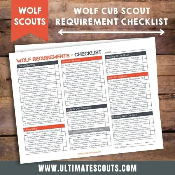 Wolf Scout Requirement Printable