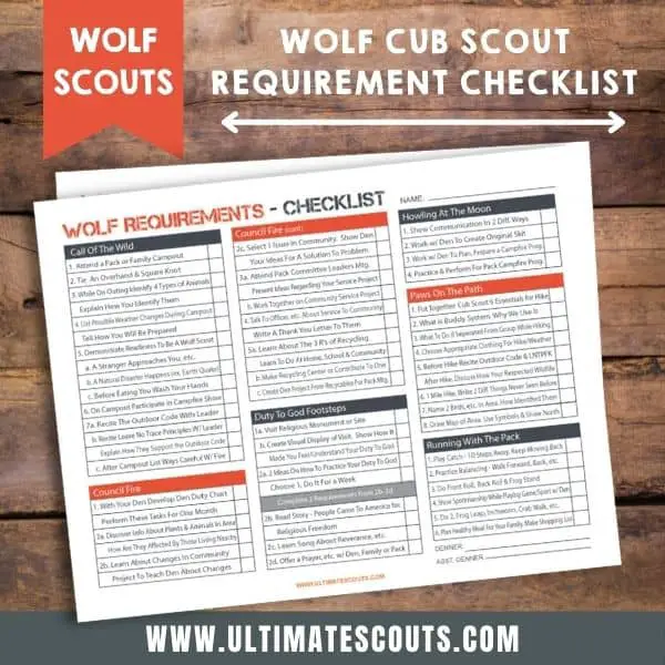 Wolf Cub Scout Requirement Tracking Sheets Ultimate Scouts