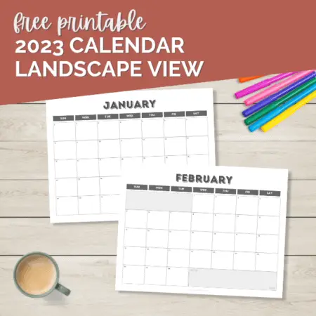 2023 free printable calendar