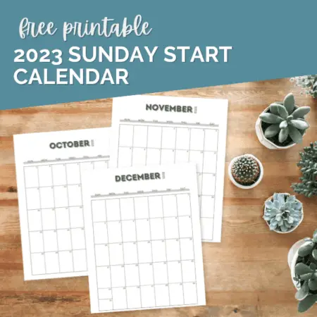 2023 free printable calendar