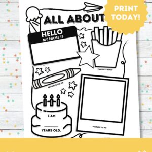 all about me printable