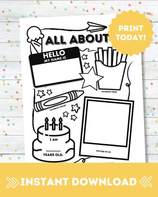 all about me printable