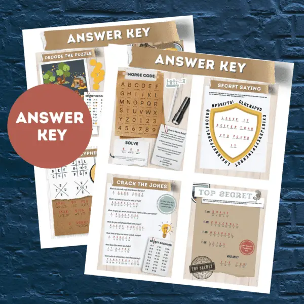 Answer Key for Secret Codes