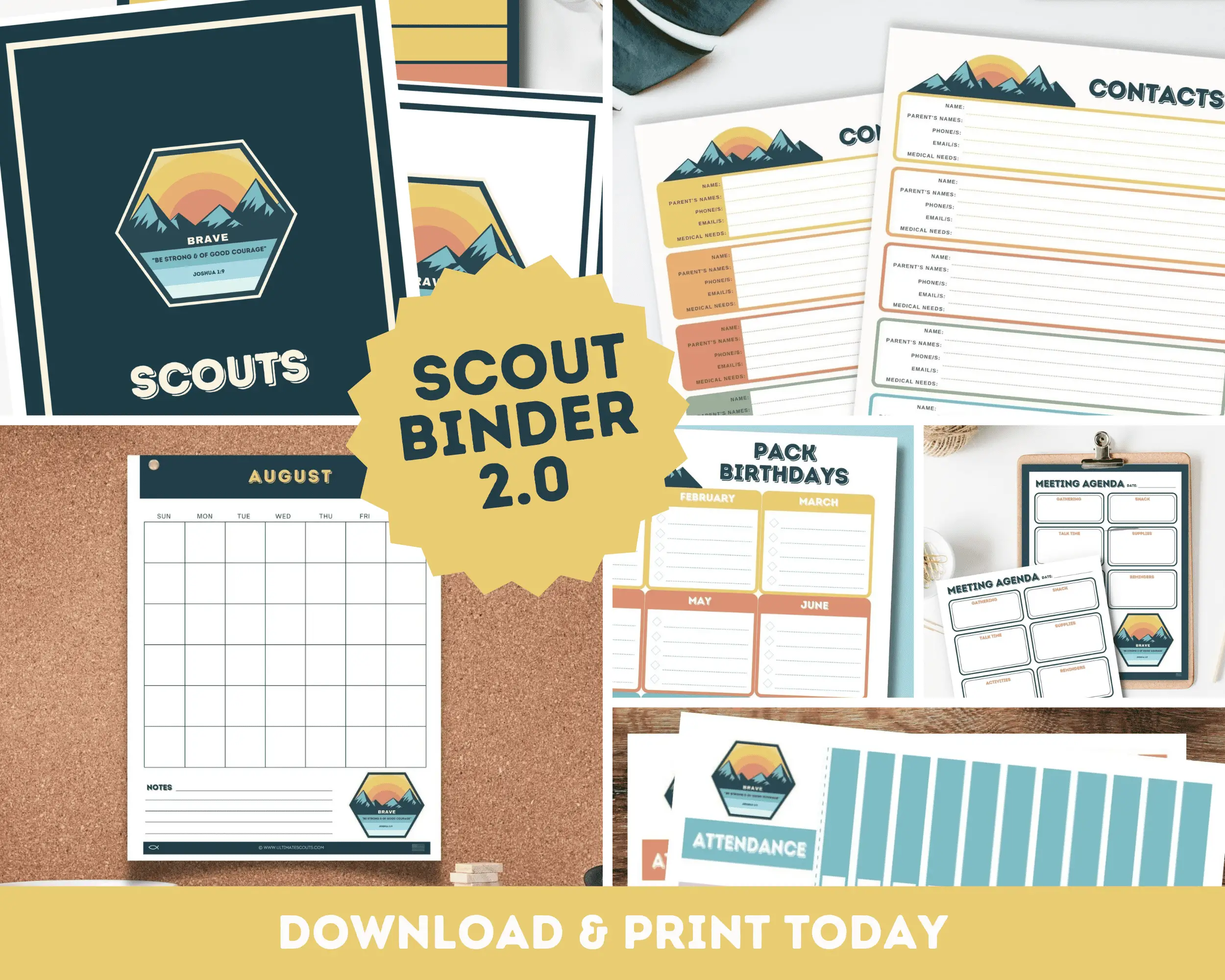 Cub Scout Binder Planner – Brave Theme