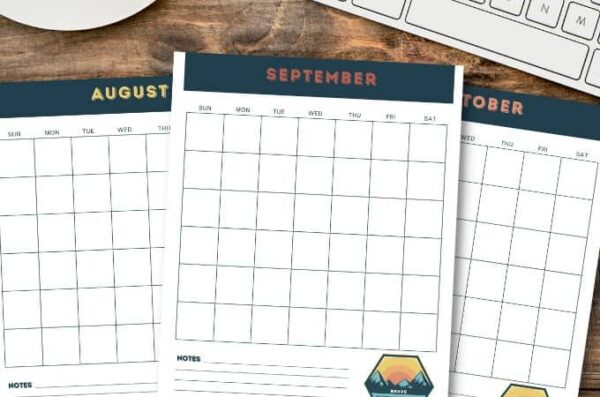 Cub Scout Binder Calendar