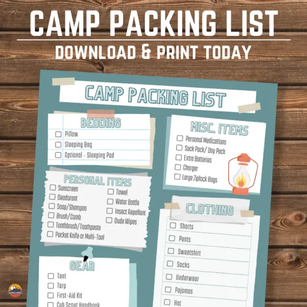 kids packing list