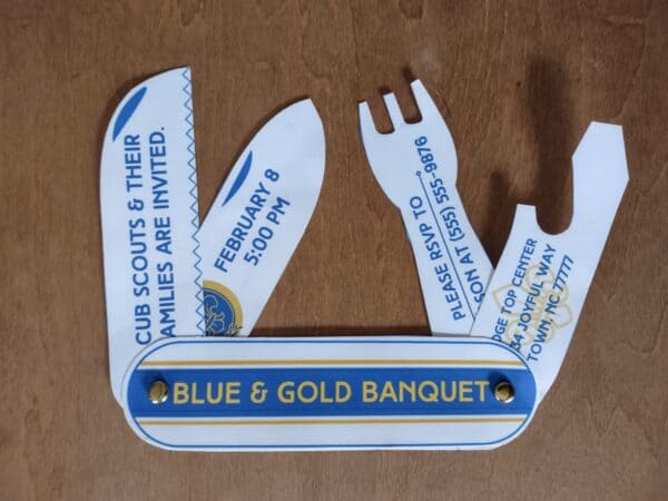 Scouts Blue & Gold Pocket Knife Invitation Printable