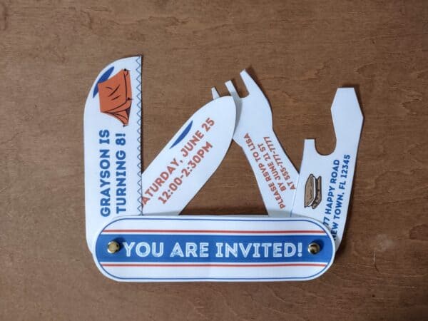 Pocket Knife Invitation Template