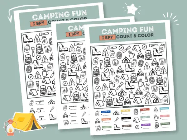Camping Fun I Spy Printable For Kids