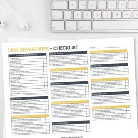Lion Cub Scouts Download And Print Checklist