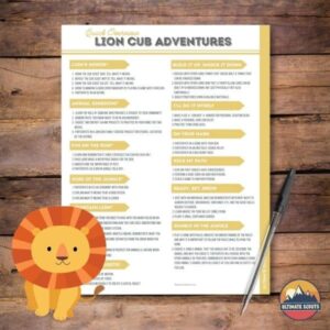 lion cub scout printable quick overview of all requirements and adventures