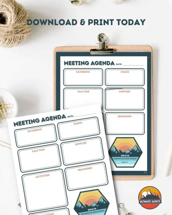 Cub Scouts Meeting Agenda Printable