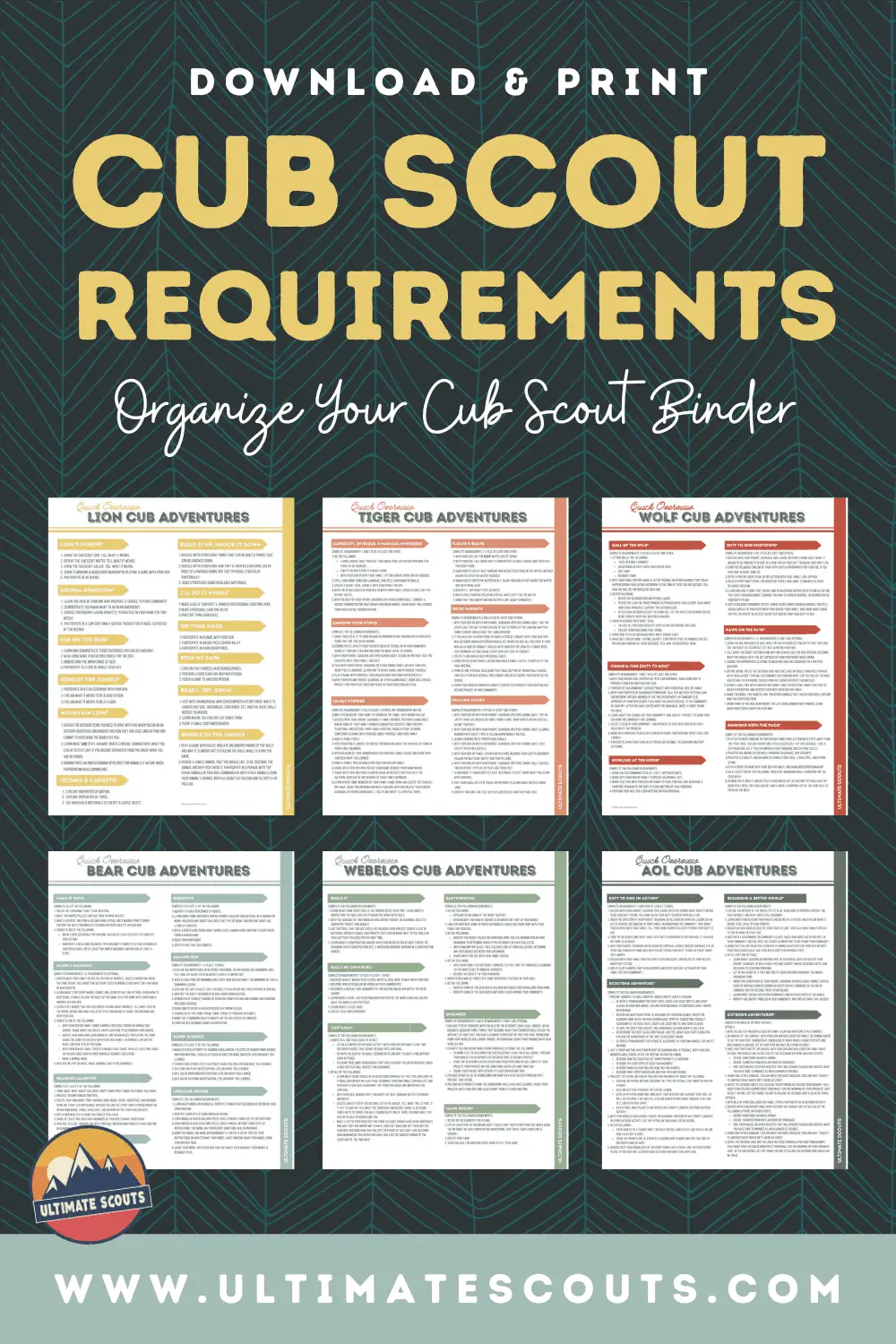 Cub Scout Binder – Printable Of All Requirements