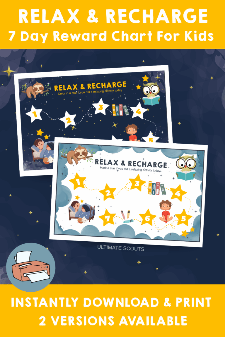 Relax Chart Relax & Recharge: A Simple Activity for Kids to Slow Down – Ultimate Scouts
