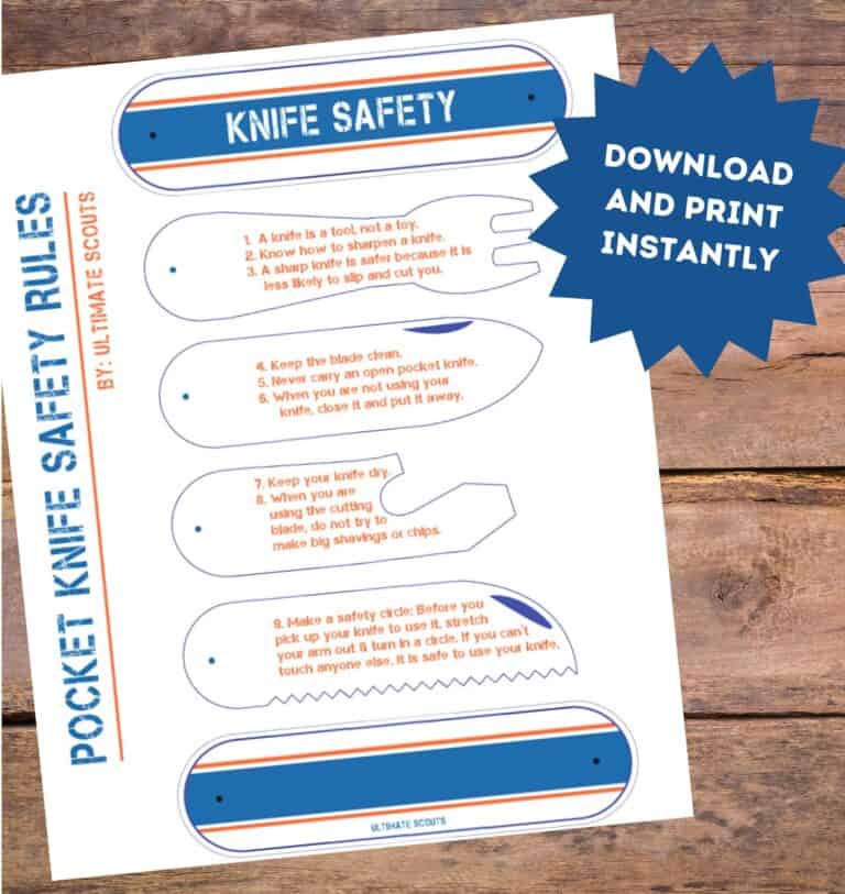 Knife Safety Pocket Knife Printable – Ultimate Scouts