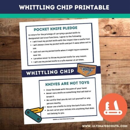 pocket knife pledge whittling chip printable