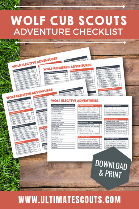 Wolf Cub Scout Adventures Printable