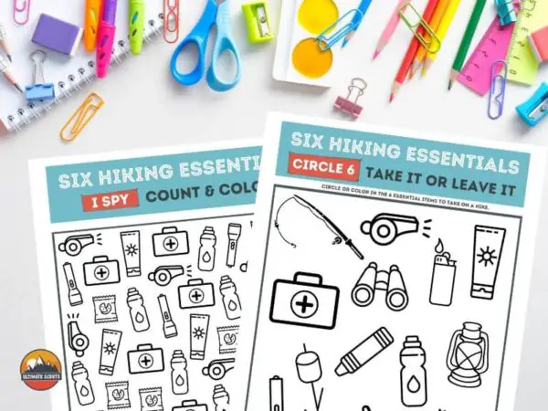 kids hiking essentials worksheet