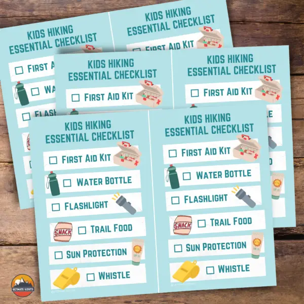 kids hiking essentials printable