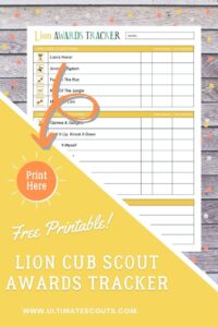 lion cub scout awards tracker printable