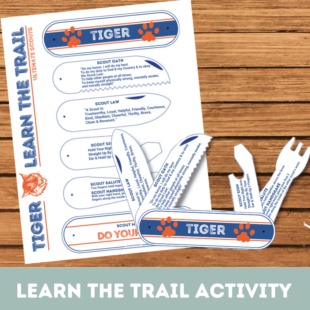 Tiger Bobcat Trail Craft Knife Activity - Printable