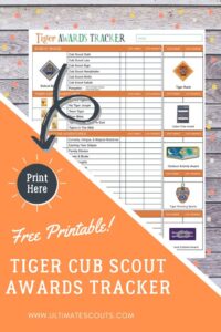 tiger cub scout belt loop & badge printable checklist