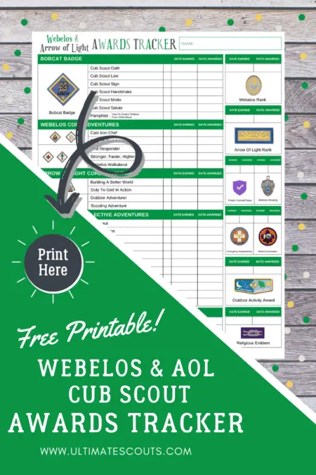 webelos & aol awards tracker 2022