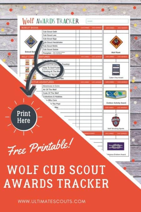wolf cub scout awards checklist printable